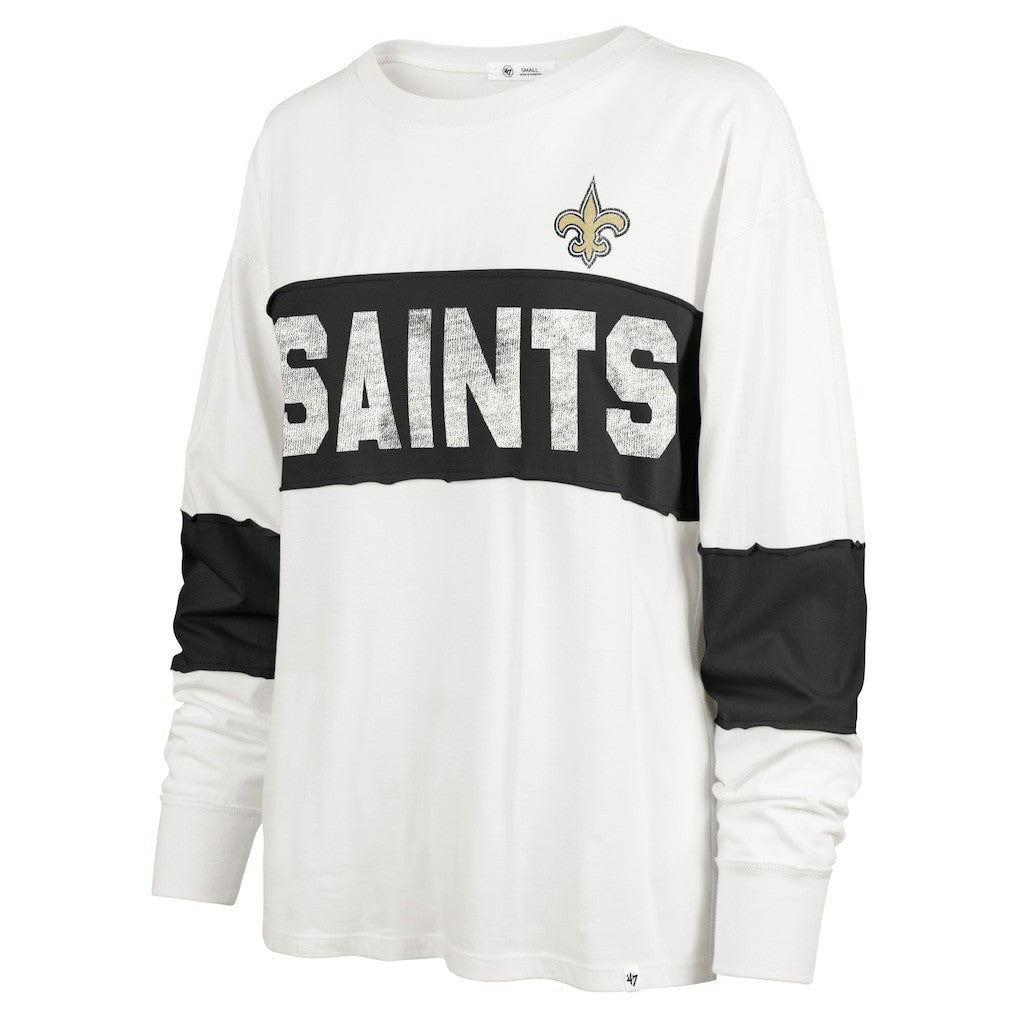 New Orleans Saints '47 Women's Clubhouse Pride Taylor Long Sleeve T-Shirt - Cream T-shirts