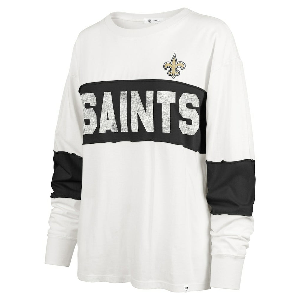 New Orleans Saints '47 Women's Clubhouse Pride Taylor Long Sleeve T-Shirt - Cream T-shirts