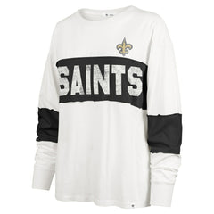 New Orleans Saints '47 Women's Clubhouse Pride Taylor Long Sleeve T-Shirt - Cream T-shirts