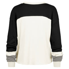 Las Vegas Raiders '47 Women's Double Header Curve Raglan Long Sleeve Crop Top - Cream Tops