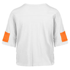 Miami Dolphins '47 Women's Double Header Scout Cropped V-Neck T-Shirt - White T-shirts
