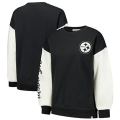 Pittsburgh Steelers '47 Women's Double Header Rise Andie Pullover Sweatshirt - Black Pullover