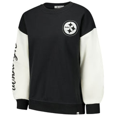 Pittsburgh Steelers '47 Women's Double Header Rise Andie Pullover Sweatshirt - Black Pullover