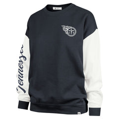 Tennessee Titans '47 Women's Double Header Rise Andie Pullover Sweatshirt - Navy Pullover