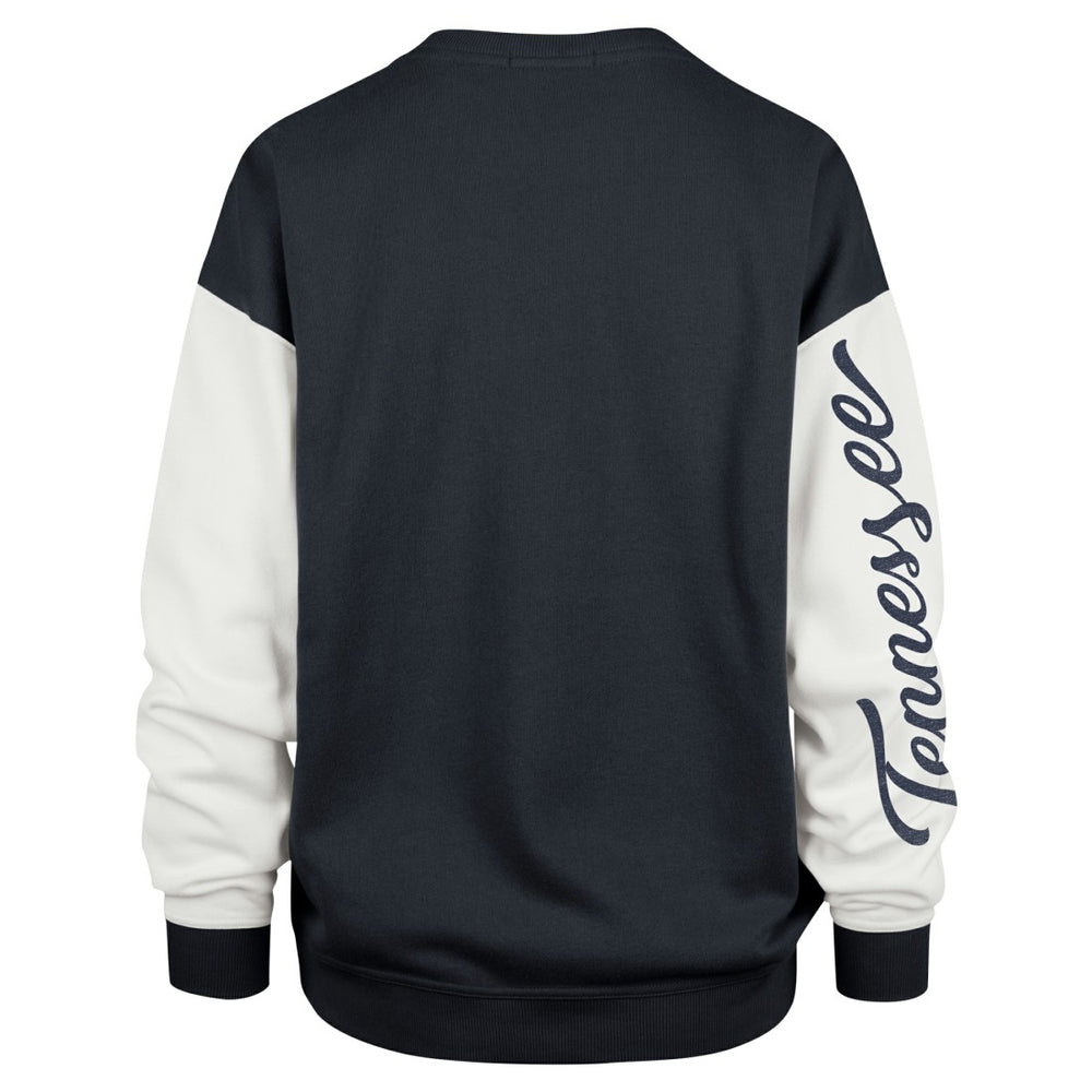 Tennessee Titans '47 Women's Double Header Rise Andie Pullover Sweatshirt - Navy Pullover