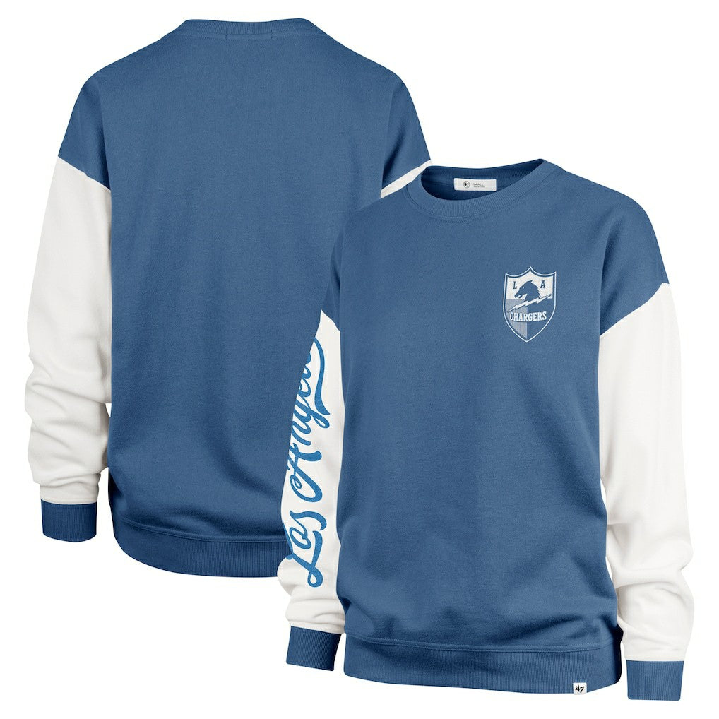 Los Angeles Chargers '47 Women's Double Header Rise Andie Pullover Sweatshirt - Powder Blue Pullover