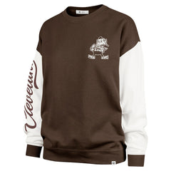 Cleveland Browns '47 Women's Double Header Rise Andie Pullover Sweatshirt - Brown Pullover