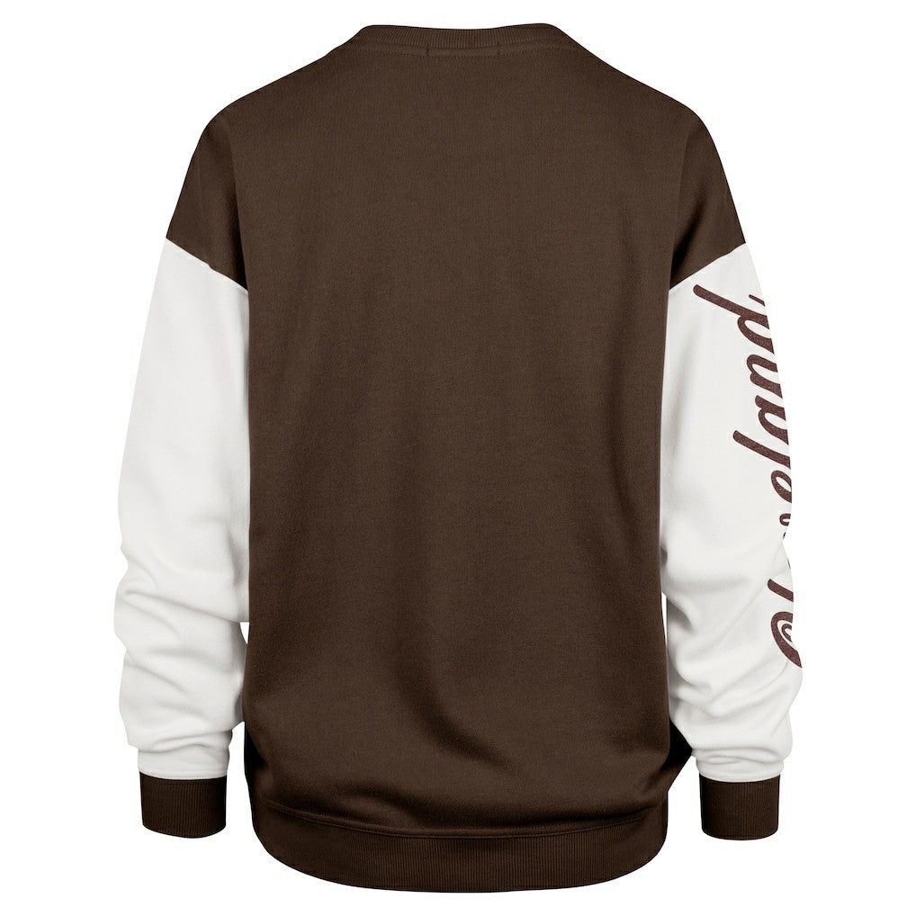 Cleveland Browns '47 Women's Double Header Rise Andie Pullover Sweatshirt - Brown Pullover