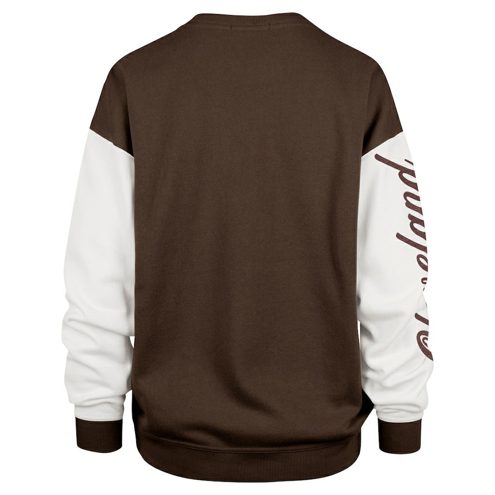 Cleveland Browns '47 Women's Double Header Rise Andie Pullover Sweatshirt - Brown Pullover