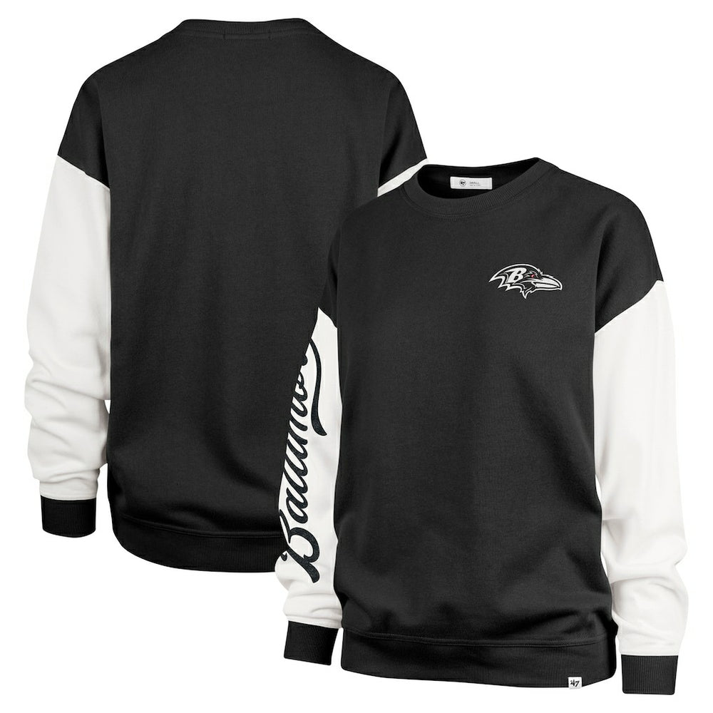 Baltimore Ravens '47 Women's Double Header Rise Andie Pullover Sweatshirt - Black Pullover