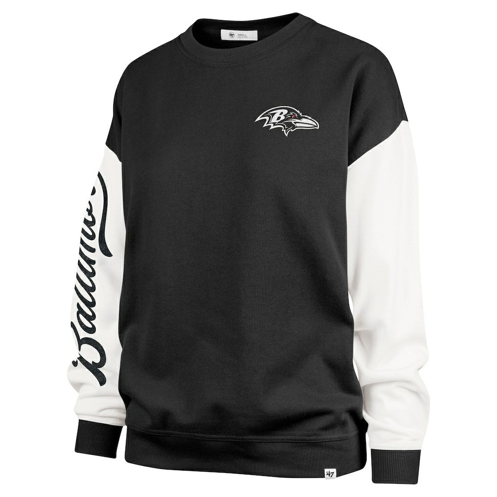 Baltimore Ravens '47 Women's Double Header Rise Andie Pullover Sweatshirt - Black Pullover