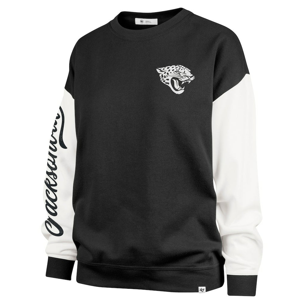 Jacksonville Jaguars '47 Women's Double Header Rise Andie Pullover Sweatshirt - Black Pullover