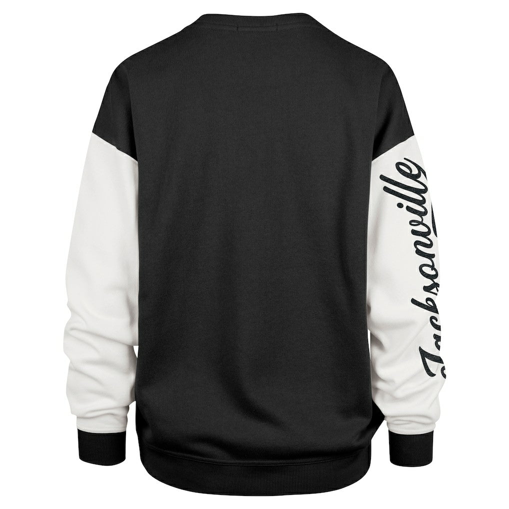 Jacksonville Jaguars '47 Women's Double Header Rise Andie Pullover Sweatshirt - Black Pullover