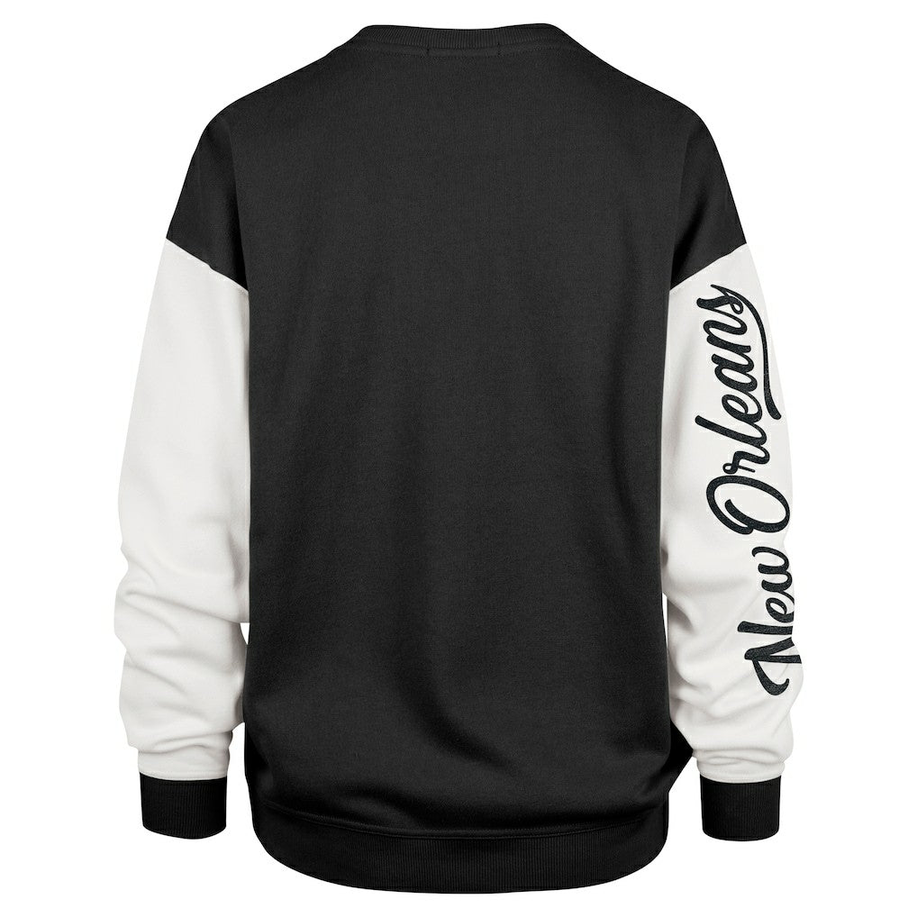 New Orleans Saints '47 Women's Double Header Rise Andie Pullover Sweatshirt - Black Pullover