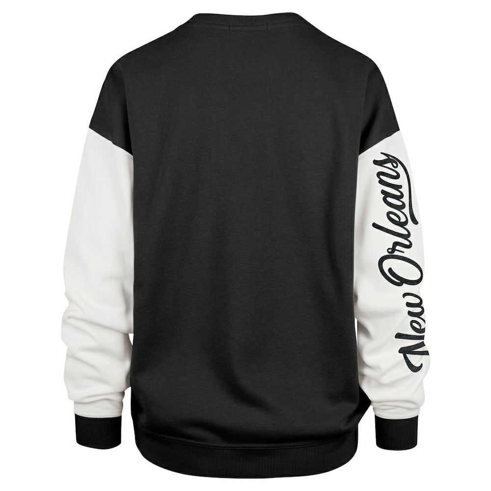 New Orleans Saints '47 Women's Double Header Rise Andie Pullover Sweatshirt - Black Pullover