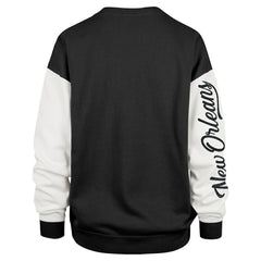 New Orleans Saints '47 Women's Double Header Rise Andie Pullover Sweatshirt - Black Pullover