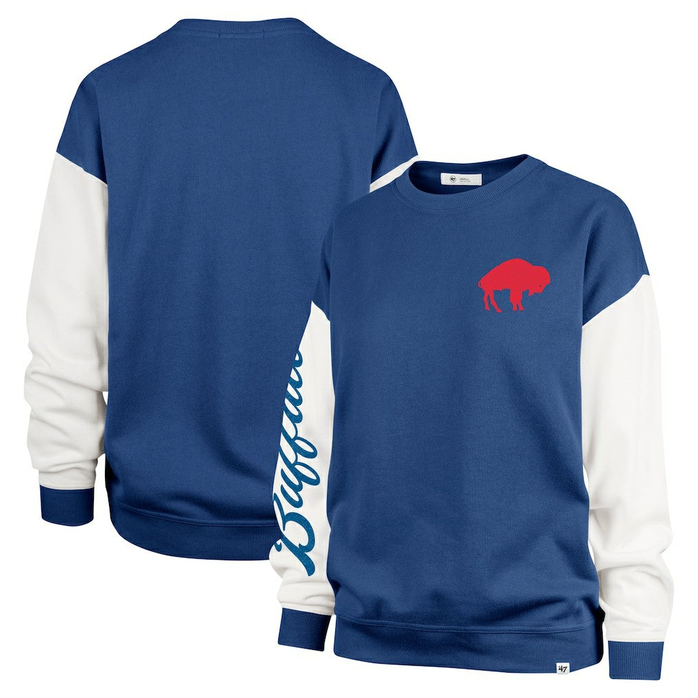 Buffalo Bills '47 Women's Double Header Rise Andie Pullover Sweatshirt - Royal Pullover