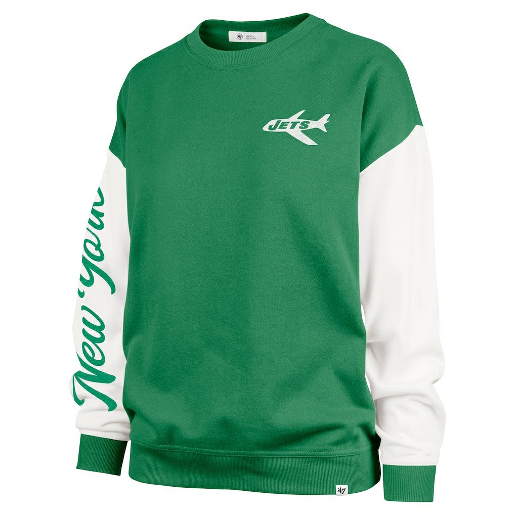 New York Jets '47 Women's Double Header Rise Andie Pullover Sweatshirt - Green Pullover