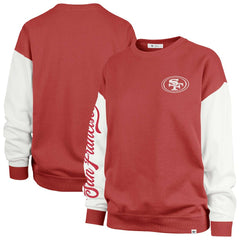 San Francisco 49ers '47 Women's Double Header Rise Andie Pullover Sweatshirt - Scarlet Pullover