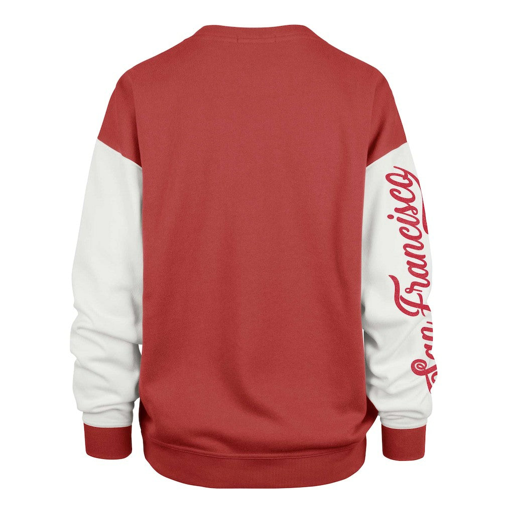 San Francisco 49ers '47 Women's Double Header Rise Andie Pullover Sweatshirt - Scarlet Pullover