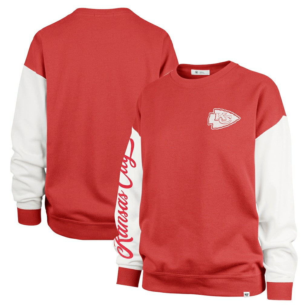Kansas City Chiefs '47 Women's Double Header Rise Andie Pullover Sweatshirt - Red Pullover