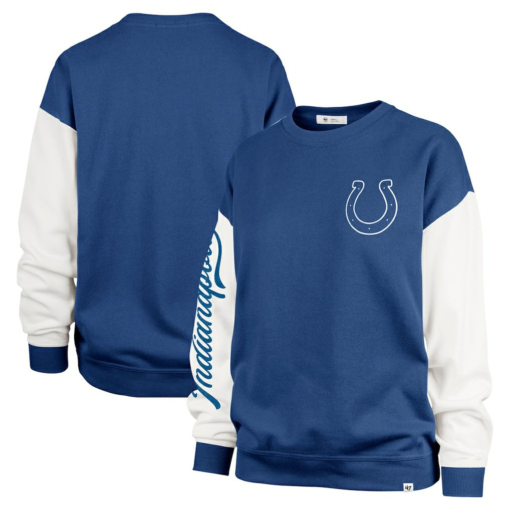 Indianapolis Colts '47 Women's Double Header Rise Andie Pullover Sweatshirt - Royal Pullover