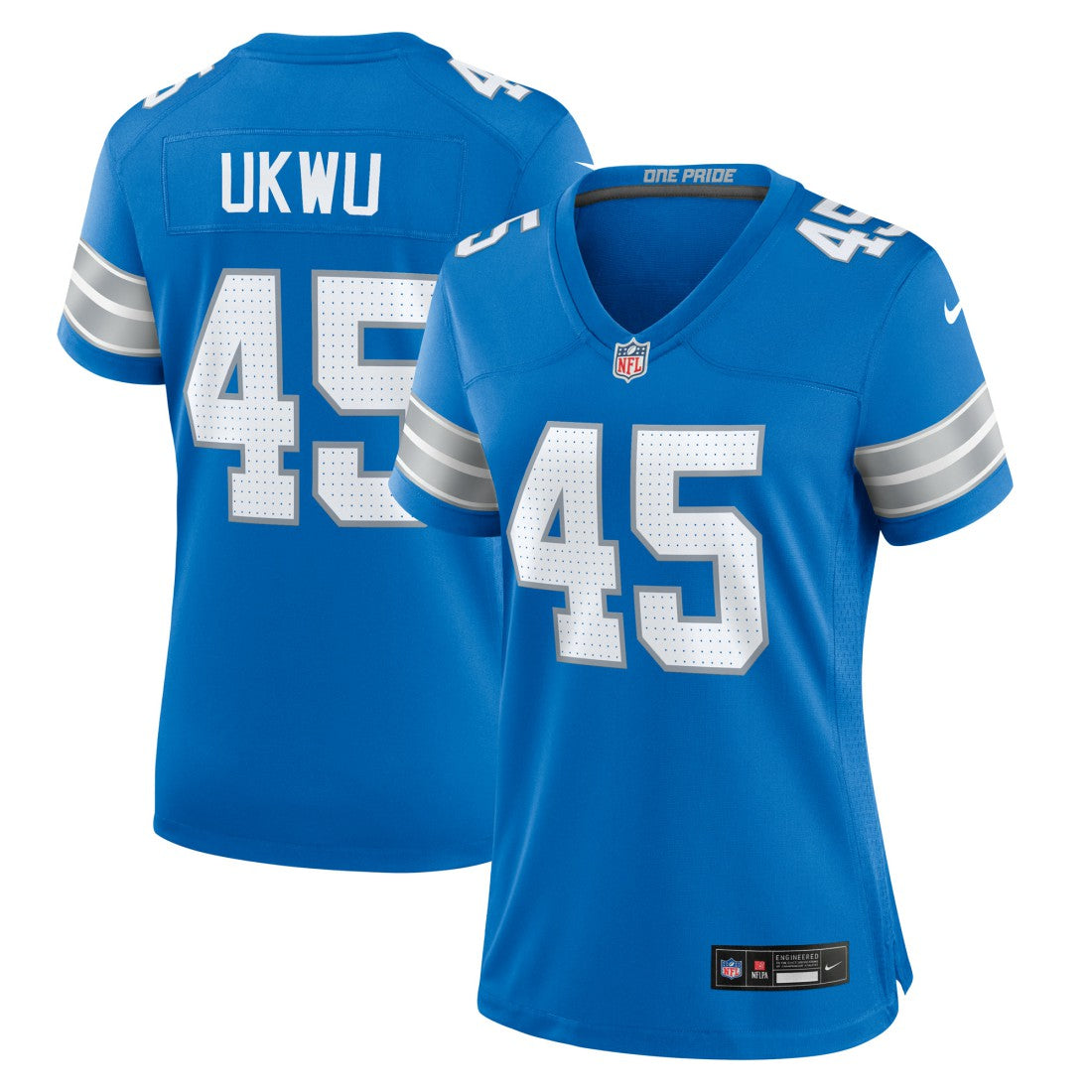 Isaac Ukwu Detroit Lions Women's Game Jersey - Blue Jerseys