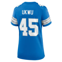 Isaac Ukwu Detroit Lions Women's Game Jersey - Blue Jerseys