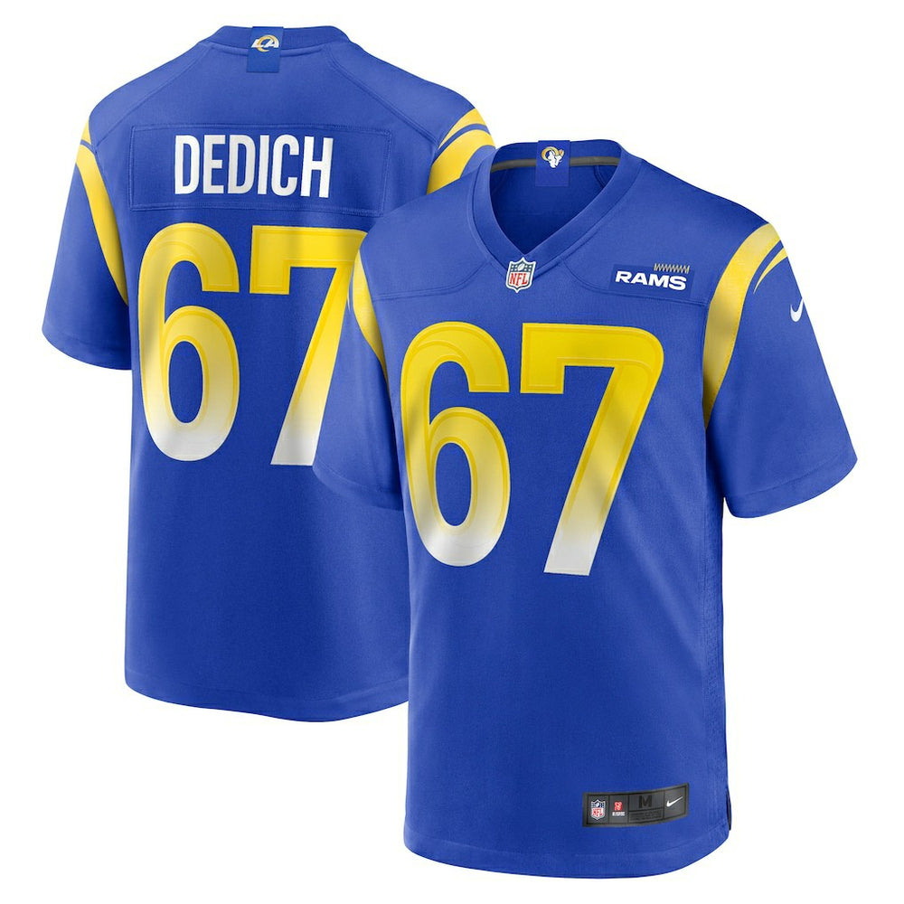 Justin Dedich Los Angeles Rams Game Jersey - Royal Jerseys