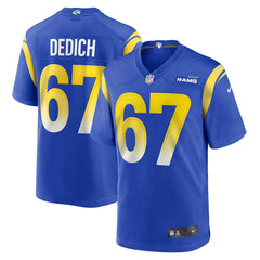 Justin Dedich Los Angeles Rams Game Jersey - Royal Jerseys