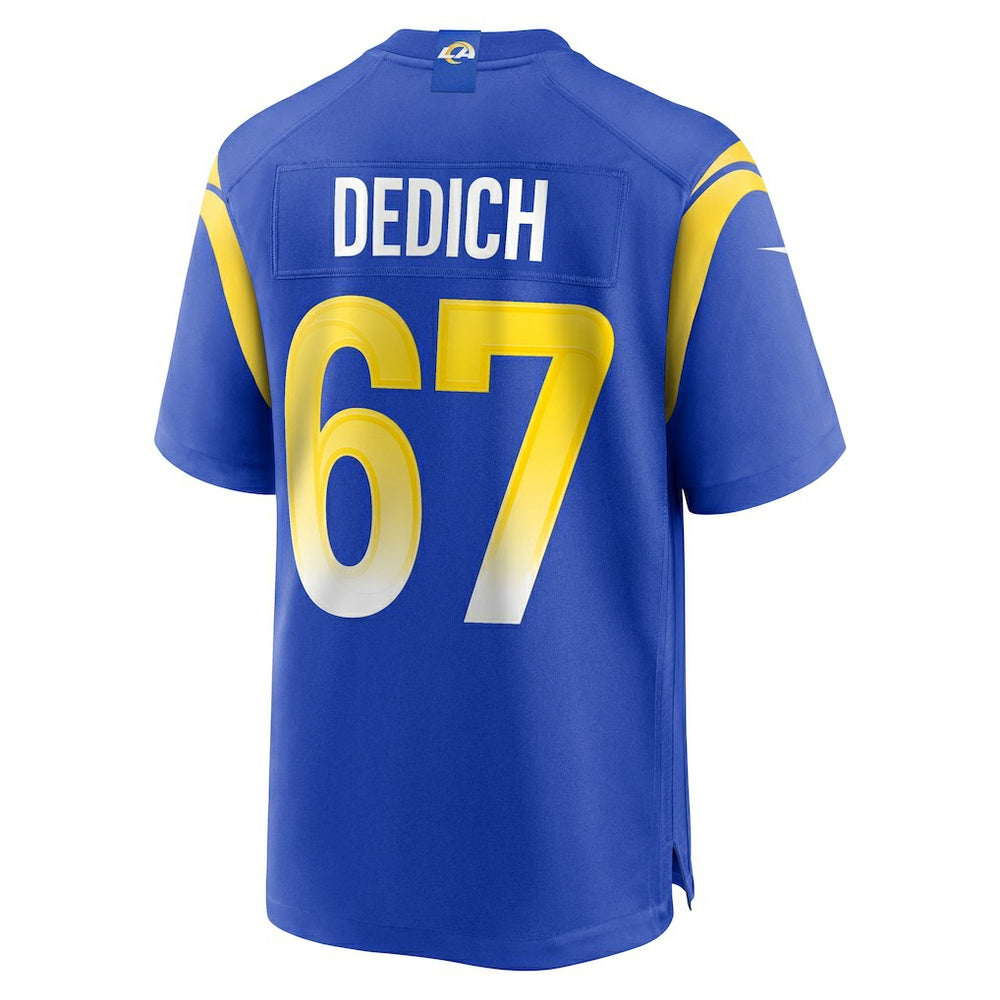 Justin Dedich Los Angeles Rams Game Jersey - Royal Jerseys