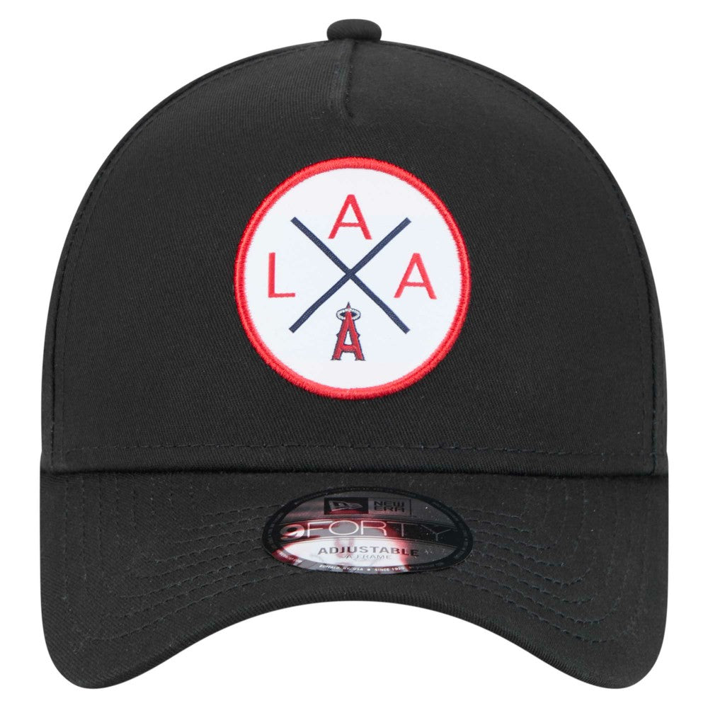Los Angeles Angels New Era 9FORTY A-Frame Adjustable Hat - Black Hats