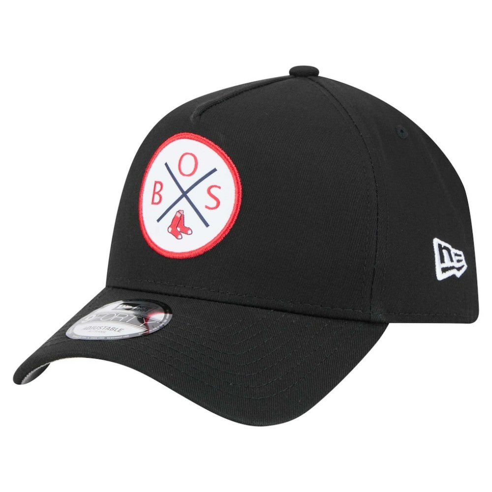 Boston Red Sox New Era 9FORTY A-Frame Adjustable Hat - Black Hats