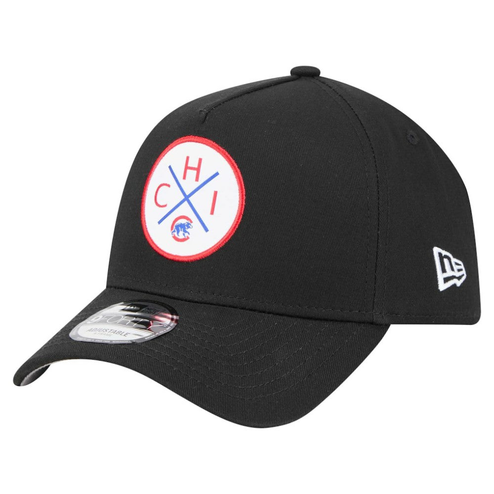 Chicago Cubs New Era 9FORTY A-Frame Adjustable Hat - Black Hats