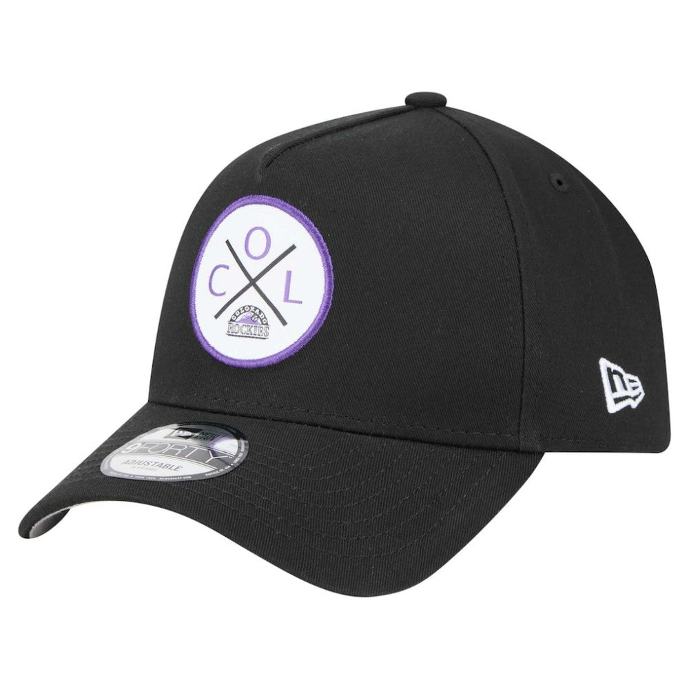 Colorado Rockies New Era 9FORTY A-Frame Adjustable Hat - Black Hats