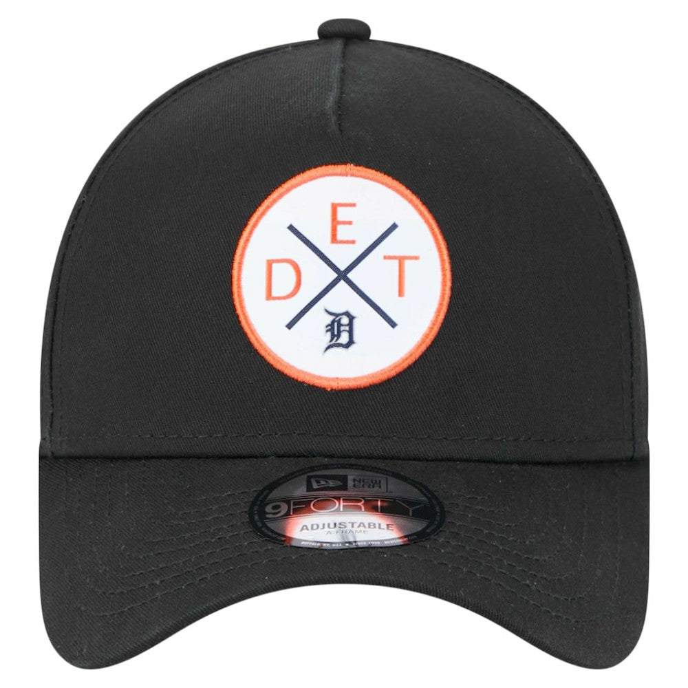 Detroit Tigers New Era 9FORTY A-Frame Adjustable Hat - Black Hats