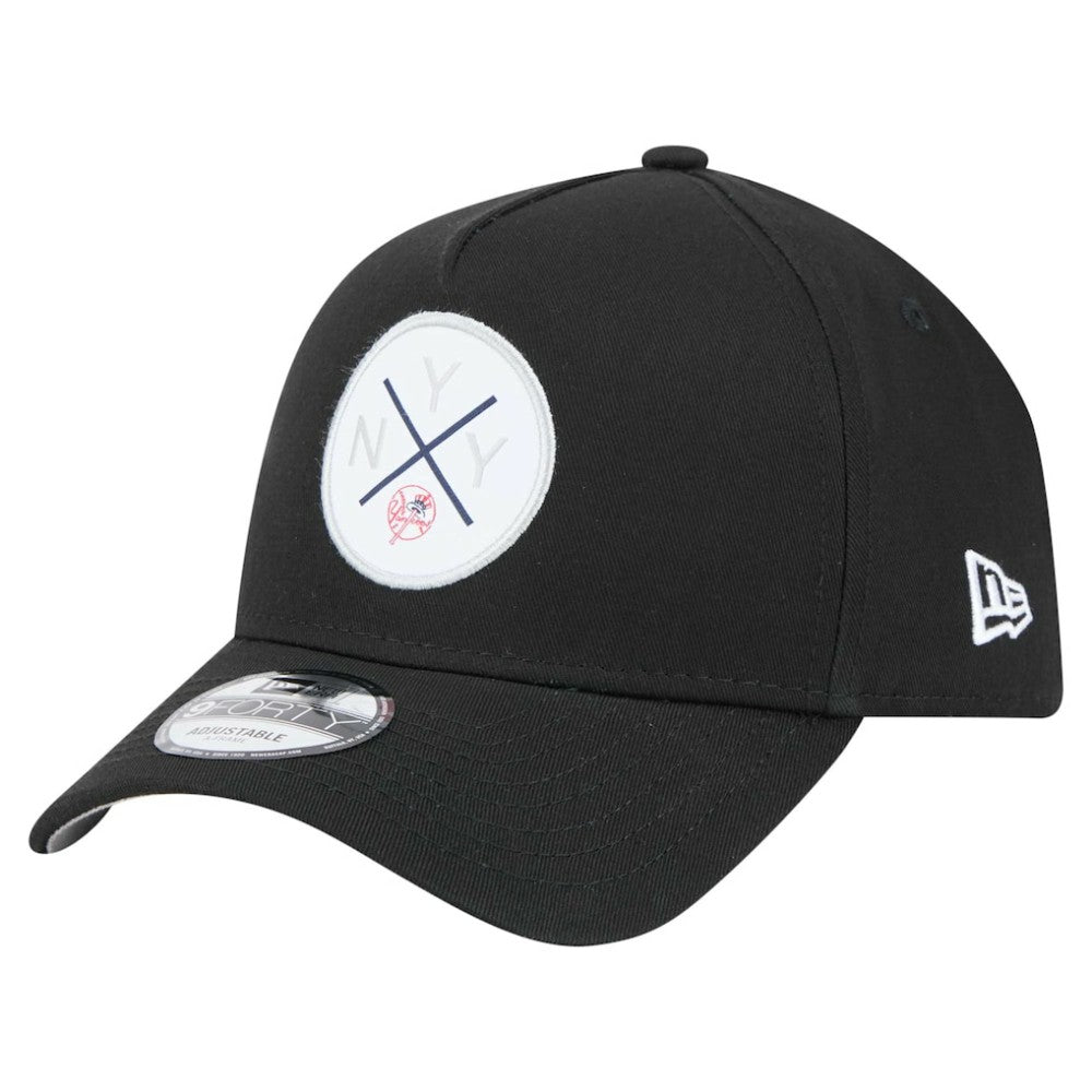 New York Yankees New Era 9FORTY A-Frame Adjustable Hat - Black Hats
