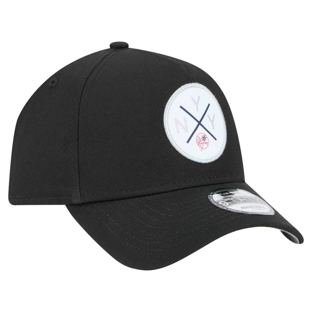 New York Yankees New Era 9FORTY A-Frame Adjustable Hat - Black Hats