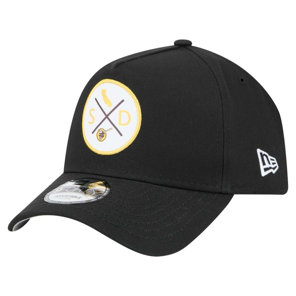 San Diego Padres New Era 9FORTY A-Frame Adjustable Hat - Black Hats