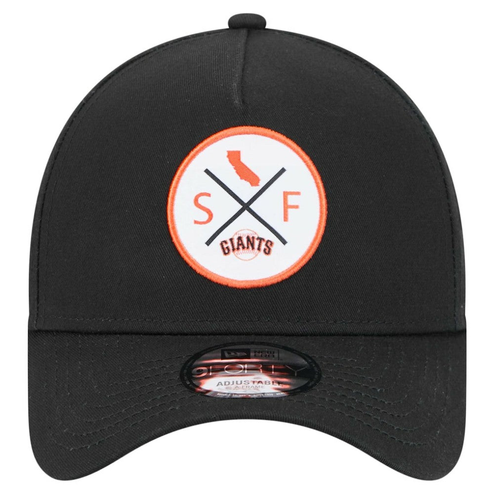 San Francisco Giants New Era 9FORTY A-Frame Adjustable Hat - Black Hats