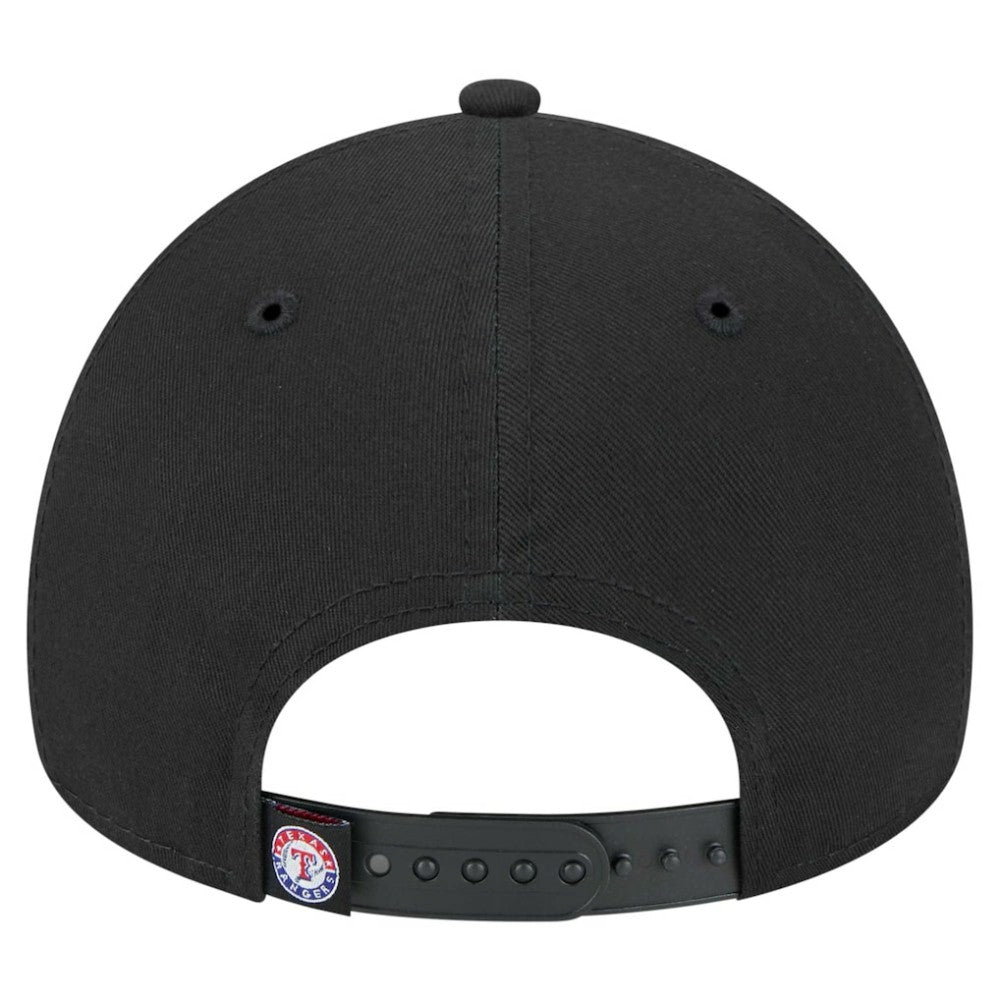 Texas Rangers New Era 9FORTY A-Frame Adjustable Hat - Black Hats