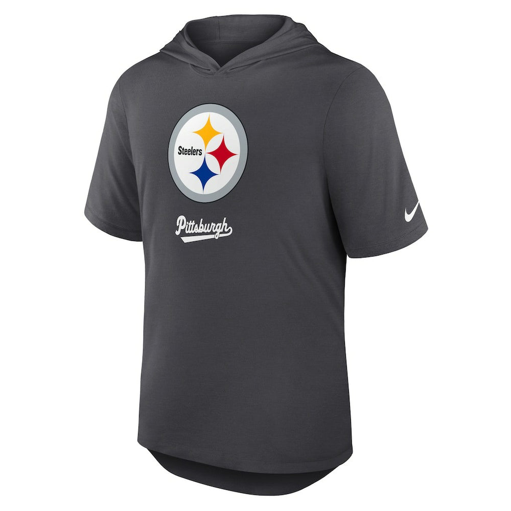 Pittsburgh Steelers Tri-Blend Performance Hoodie T-Shirt - Anthracite Hoodies