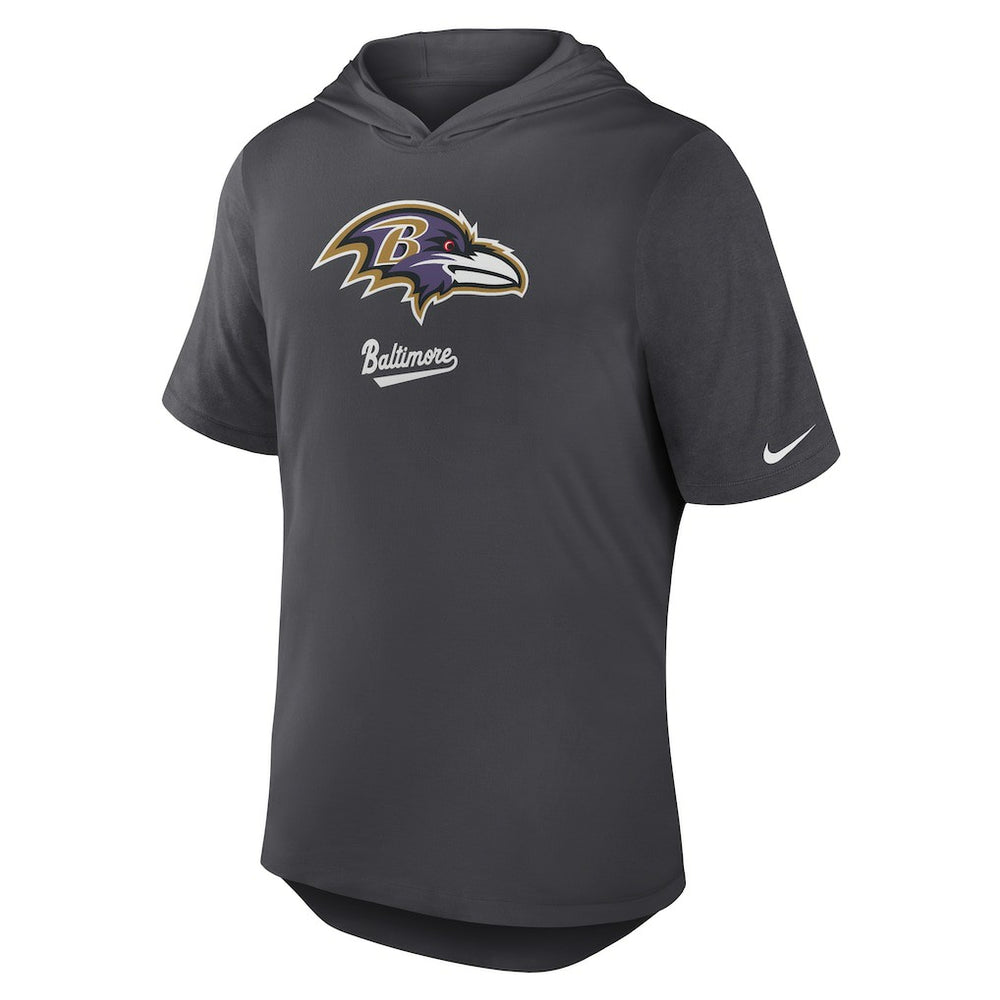 Baltimore Ravens Tri-Blend Performance Hoodie T-Shirt - Anthracite Hoodies