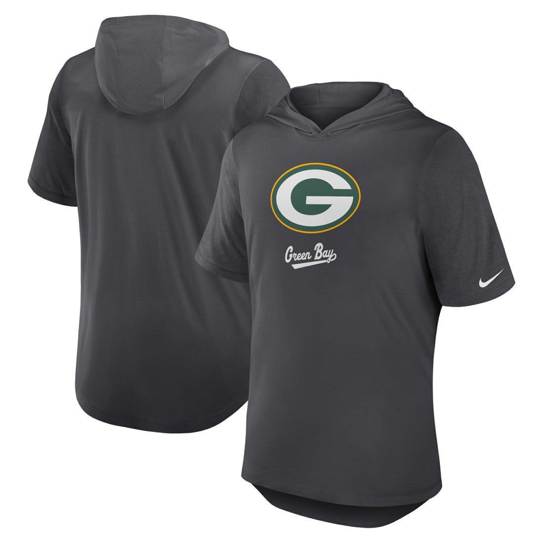 Green Bay Packers Tri-Blend Performance Hoodie T-Shirt - Anthracite Hoodies
