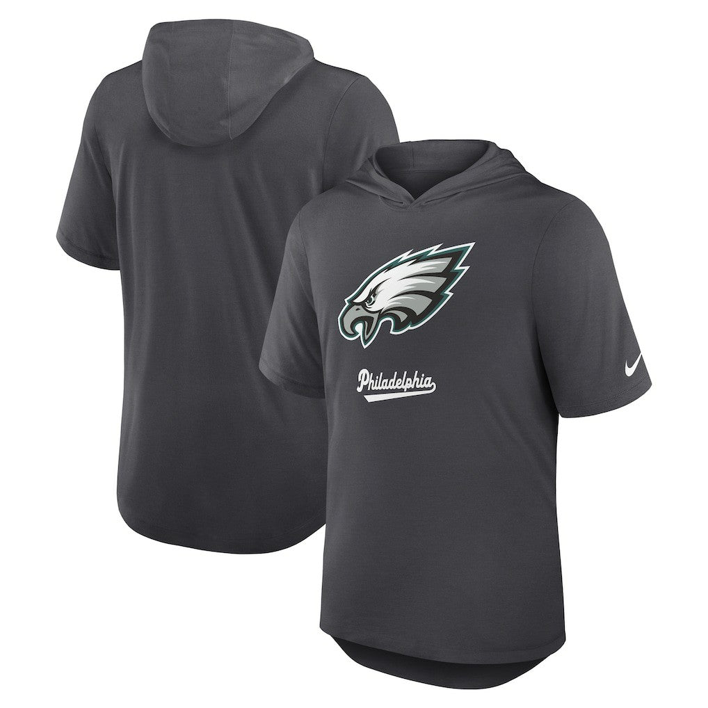 Philadelphia Eagles Tri-Blend Performance Hoodie T-Shirt - Anthracite Hoodies