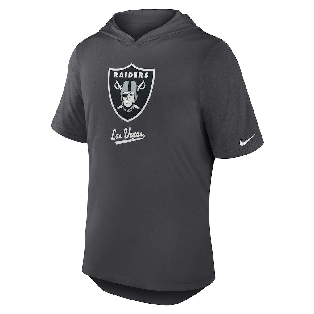 Las Vegas Raiders Tri-Blend Performance Hoodie T-Shirt - Anthracite Hoodies