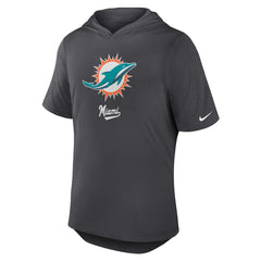 Miami Dolphins Tri-Blend Performance Hoodie T-Shirt - Anthracite Hoodies