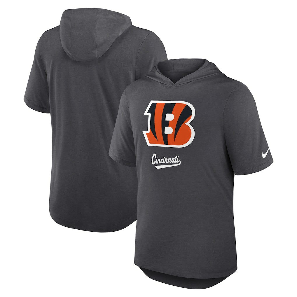 Cincinnati Bengals Tri-Blend Performance Hoodie T-Shirt - Anthracite Hoodies
