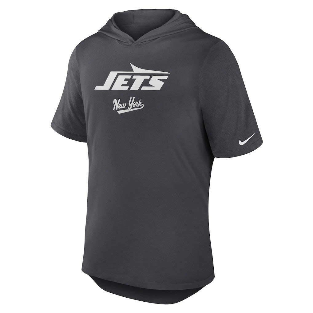 New York Jets Tri-Blend Performance Hoodie T-Shirt - Anthracite Hoodies