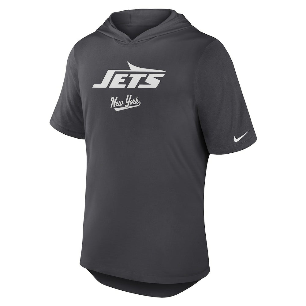New York Jets Tri-Blend Performance Hoodie T-Shirt - Anthracite Hoodies